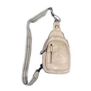 CLUCI Crossbody Bag for Women Leather Sling Backpack Travel Grey